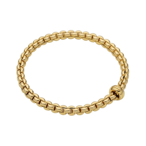 Fope 18Kt Yellow Gold Flexible Bracelet With  Yellow Gold Rondel  Size Xsmall