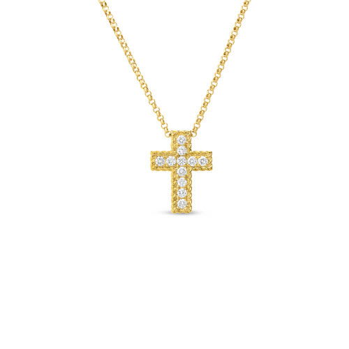 Roberto Coin 18Kt Gold Diamond Cross Pendant