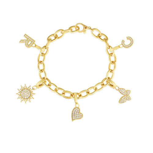 Roberto Coin 18K Yellow Gold Oval Link Charm Bracelet