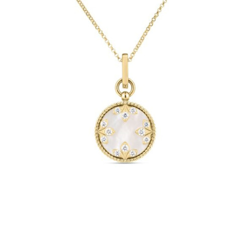 Roberto Coin 18K Yellow Gold Colored Medallions Diamond & Mother Of Pearl Necklace