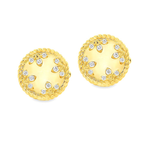 Roberto Coin 18K Yellow Gold Colored Medallions SmallDiamond Stud Earrings