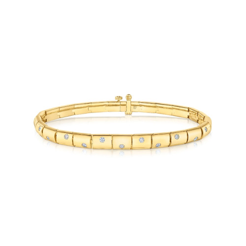 Kwiat 18K Yellow Gold Round Diamond Accent Cobblestone Bracelet