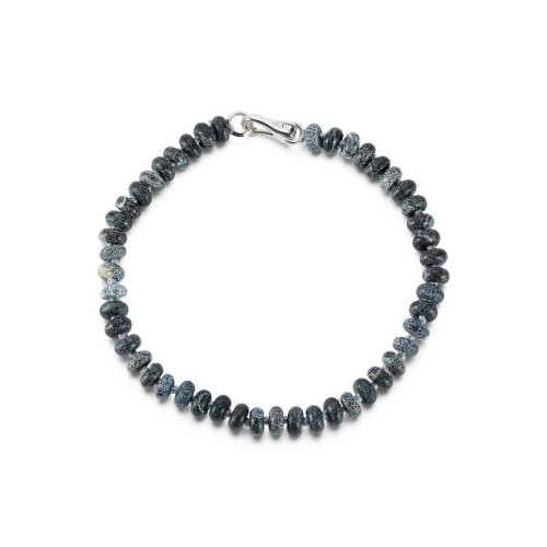 Walters Faith Garnett Sterling Silver And 6Mm Agate Bead Bracelet With Clasp