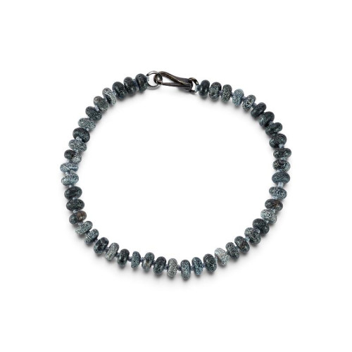 Walters Faith 'Garnett' Collection Sterling Silver W/ Black Rhodium Agate Bead Bracelet