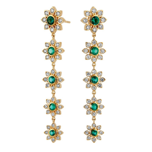 Syna 18K Yellow Gold Mogul Flower Earrings