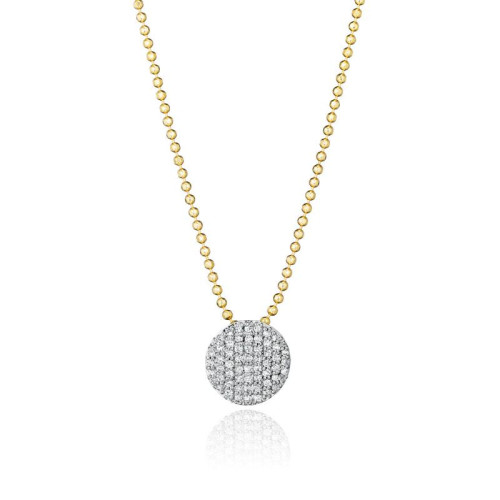 Phillips House 14K Yellow Gold 0.27Ctw 56 Round Diamond Mini Infinity 10Mm Necklace