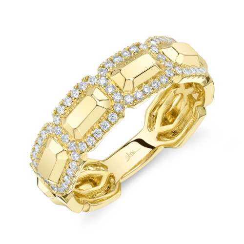 14K Yellow Gold Diamond Geo Cut Ring