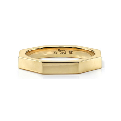 Single Stone 18kt Yellow Gold Jaqueline Large Octagonal Band