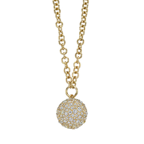 Single Stone 18kt Yellow Gold and Diamond Mini Calypso Club Pendant Necklace