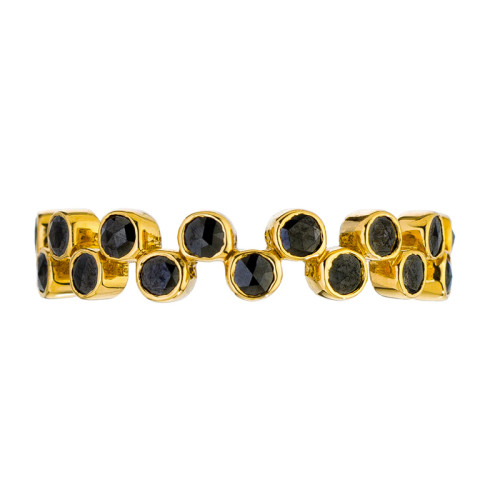 Sethi Couture 18kt Yellow Gold and Black Diamond Zig-Zag Band