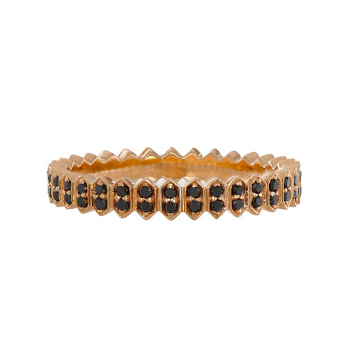 Sethi Couture 18kt Rose Gold and Black Diamond Mini Abacus Eternity Band