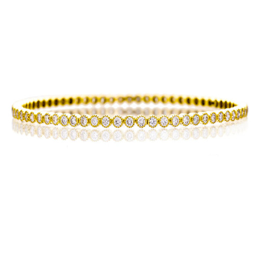 Sethi Couture 18kt Yellow Gold and Diamond  Bezel Set Bangle