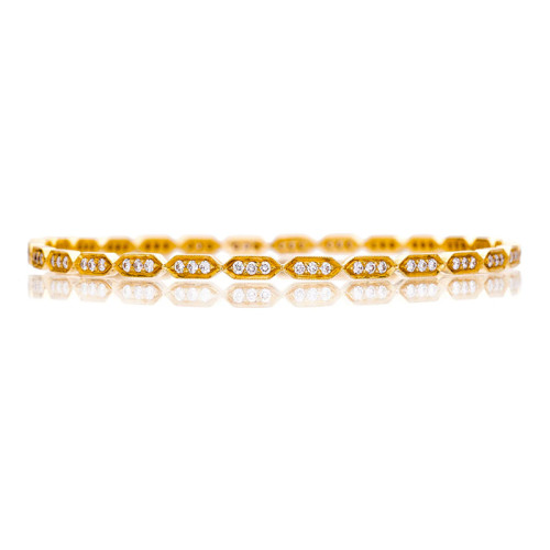 Sethi Couture 18kt Yellow Gold and Diamond Deco Bangle Bracelet