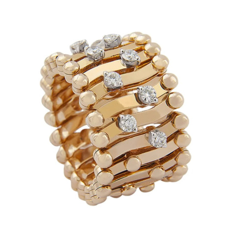 Serafino Consoli 18kt Yellow Gold and Diamond Expandable Bracelet