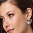 Phillips House 18kt Yellow Gold, White Gold and Diamond Aura Feathered Large Fan Earrings