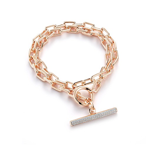 Walter's Faith 18kt Rose Gold Saxon Double Wrap Chain Link Bracelet