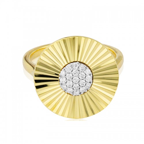 Phillips House 18kt Yellow Gold and Pave Diamond Large Aura Ring