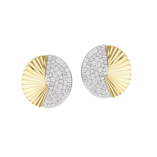 Phillips House 18kt Yellow Gold and Pave Diamond Aura Split Earrings