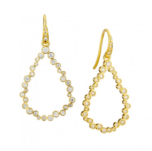Syna 18kt Yellow Gold and Diamond Cosmic Tear Drop Earrings