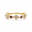 Syna 18kt Yellow Gold Mogul Diamond and Ruby Ring