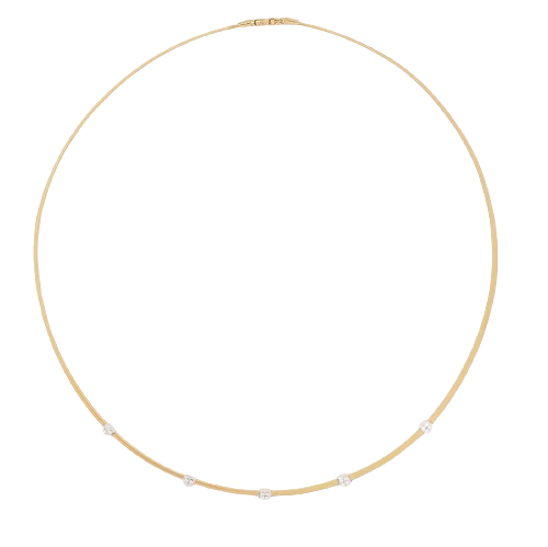 Marco Bicgeo 18kt Yellow Gold Coil Necklace with Diamonds