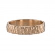 Single Stone 18kt Yellow Gold Hammered Charles Band