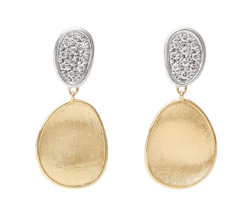 18kt Lunaria Diamond Petite Double Drop Earrings