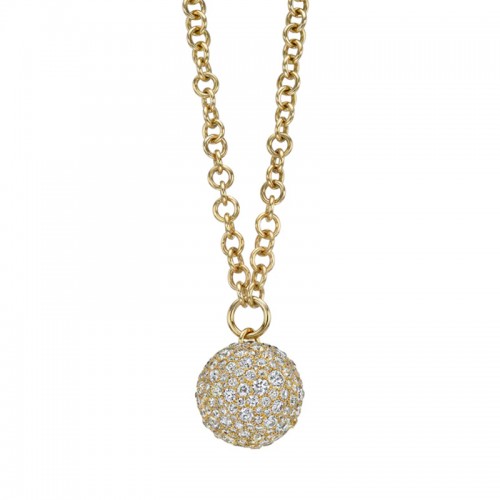 Single Stone 18kt Yellow Gold and Diamond Mini Calypso Club Pendant Necklace