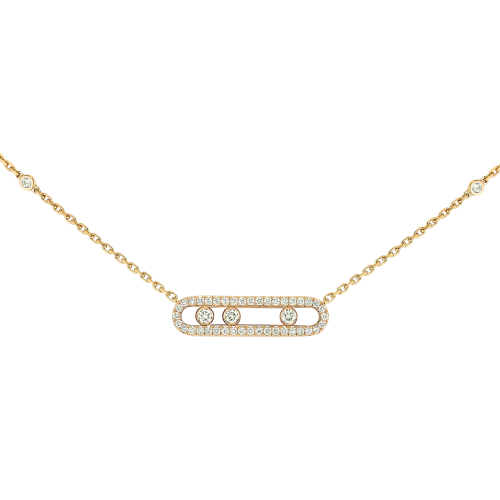 Messika 18kt Yellow Gold Baby Move Pavé Diamond Necklace