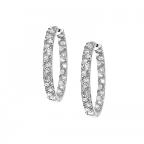 Sethi Couture 18kt White Gold and Diamond  Stella Hoops
