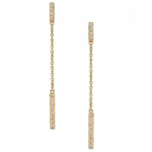 Sethi Couture 18kt Yellow Gold and Diamond Barrel Drop Earrings
