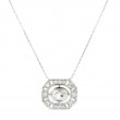Sethi Couture 18kt White Gold and Old Mine Cut Diamond Pendant Necklace