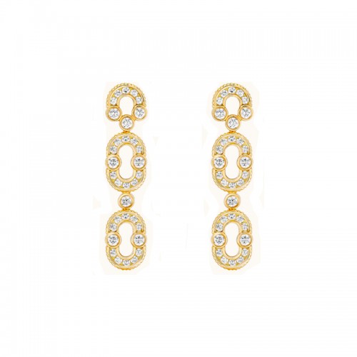 Viltier 18kt Yellow Gold and Diamond Magnetic Duo Drop Earrings
