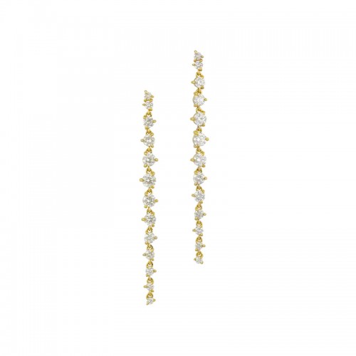 Phillips House 18kt Yellow Gold and Diamond Enchanted Graduated Drop Earrings