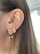 Viltier 18kt Yellow Gold Edge  Diamond Pave Hoop Earrings (pair)