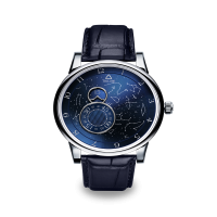 Trilobe Nuit Fantastique Secret Titanium Watch with Blue Alligator Strap