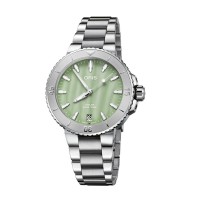 Oris Aquis Date Green Mother Of Pearl Dial Automatic 36.5MM Stainless Steel Bracelet