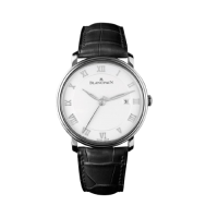 Blancpain Villeret Ultraplate 40mm Stainless Steel White Dial Alligator Strap Folding Clasp