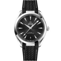 Omega Aqua Terra 38mm Stainless Steel Black Dial Master Chronometer Black Rubber Strap With Deployment Buckle