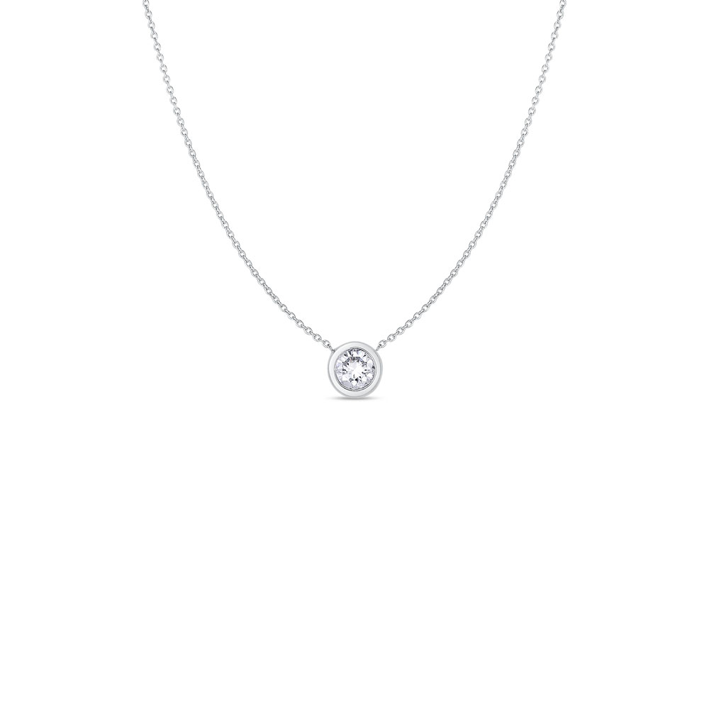 Roberto Coin 18K White Gold Exclusive Bezel Set Diamond Pendant
