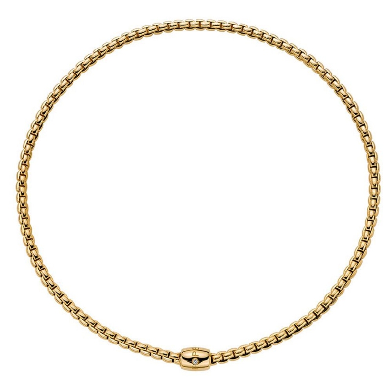 Fope 18K Yellow Gold 0.01Ct Round Diamond Flex