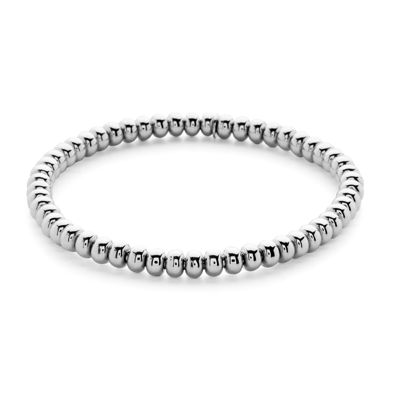 Hulchi Belluni 18K White Gold Matte Bead Tresore Bracelet
