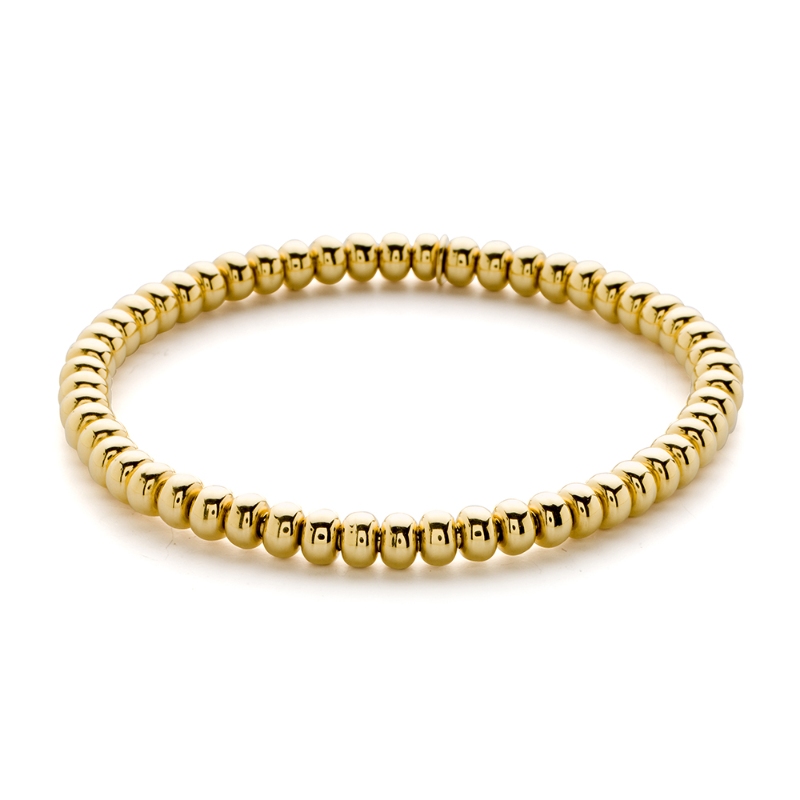 Hulchi Belluni 18K Yellow Gold Matte Bead Tresore Bracelet