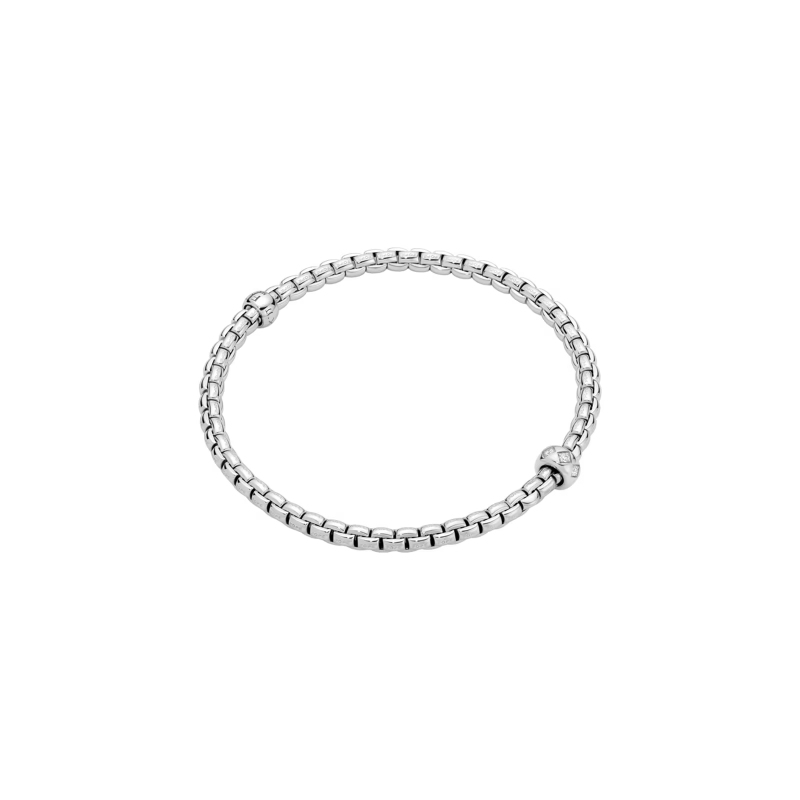 Fope 18K White Gold 0.12Ctw Rhombus-Set Diamonds Flex