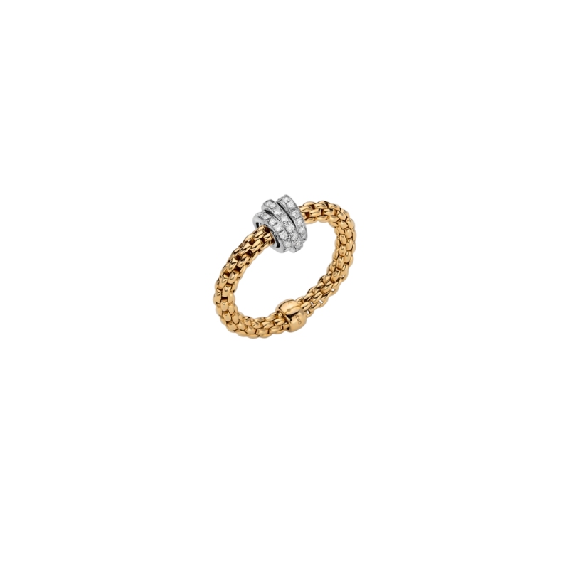 Fope 18K Yellow/White 0.10Ctw Round Diamond Flex