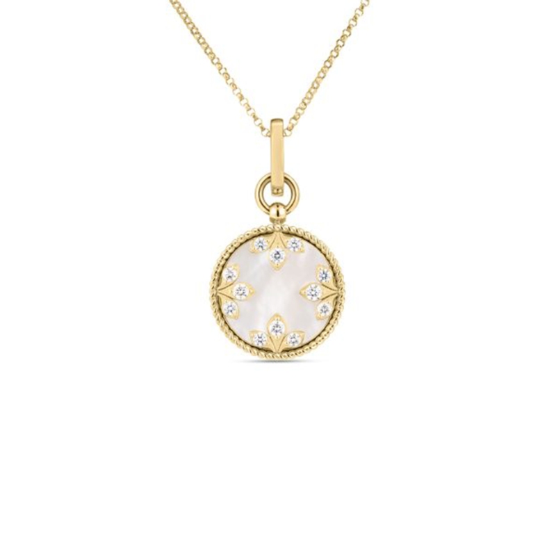 Roberto Coin 18K Yellow Gold Colored Medallions Diamond & Mother Of Pearl Necklace