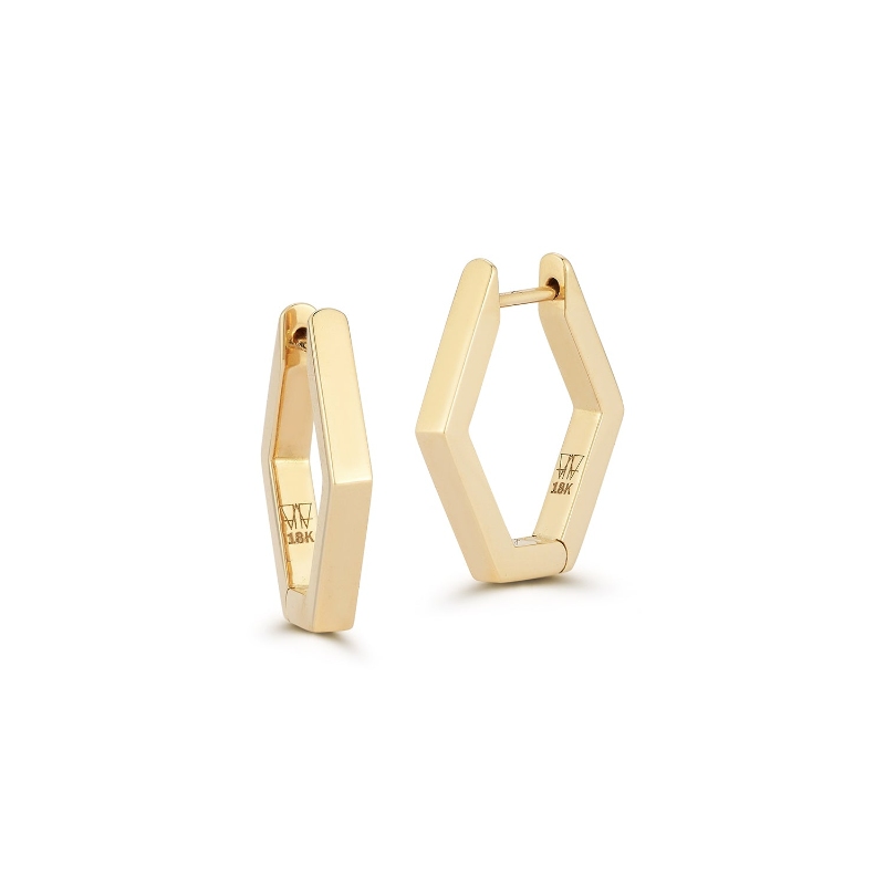 Walters Faith 18K Yellow Gold Quentin Hexagon Hoop Earrings