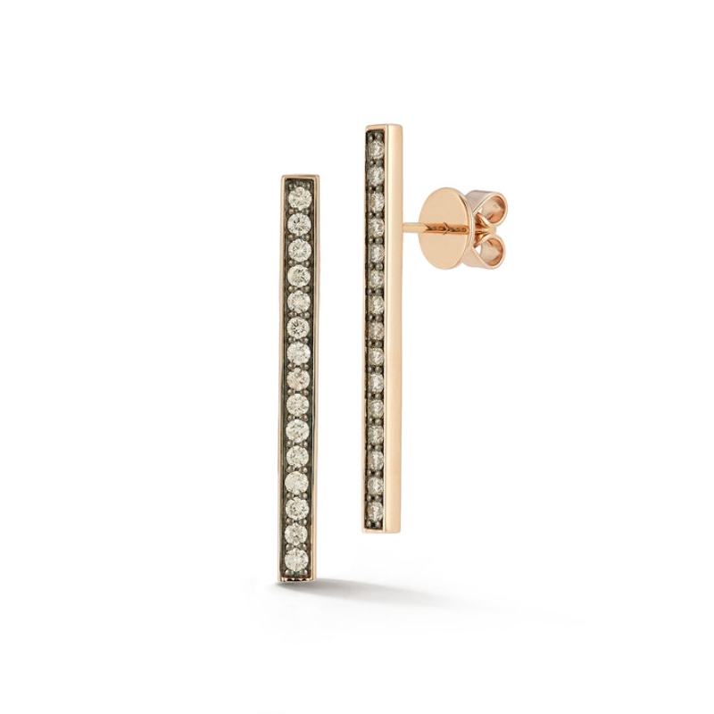 Walters Faith 18Kt Yellow Gold Champagne Diamond Bar Earrings (Pair)