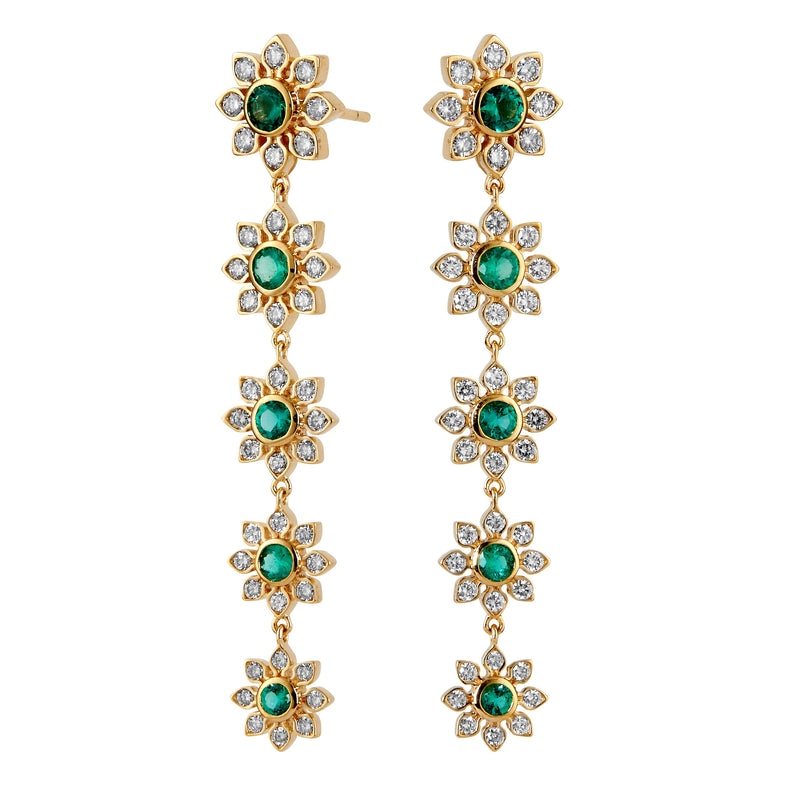 Syna 18K Yellow Gold Mogul Flower Earrings