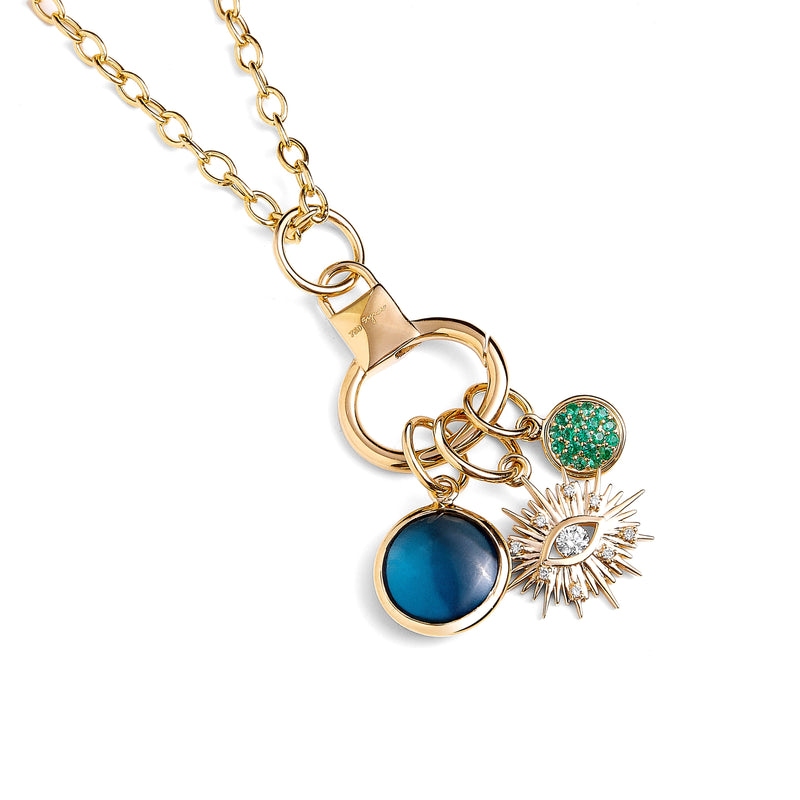 Syna 18K Yellow Gold Evil Eye Chakra Charms Necklace